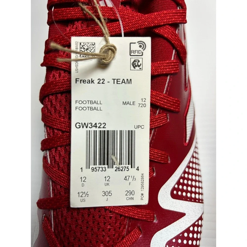 New Adidas Freak 22 Team Football Cleats Size 12.5 Red White GW3422
